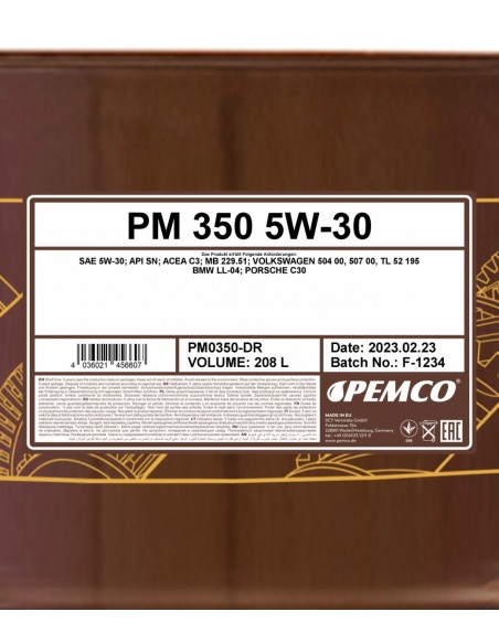 Моторно Масло PEMCO iDRIVE 350 5W-30 280L