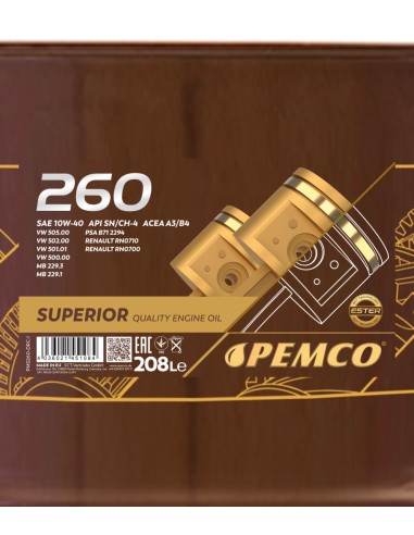 Моторно Масло PEMCO iDRIVE 260 10W-40 208L